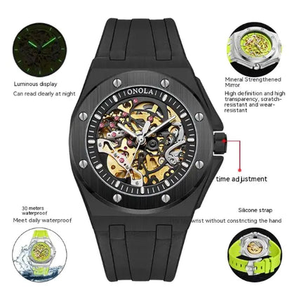 ONOLA Automatic Mechanical Skeleton Watch