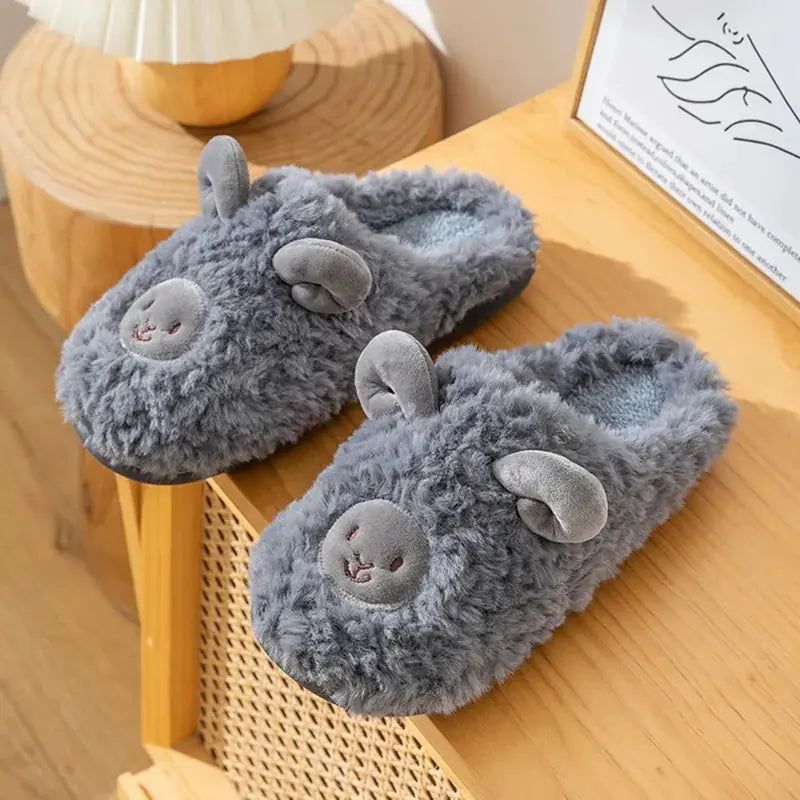 Plush Bedroom Cotton Fluffy Slippers